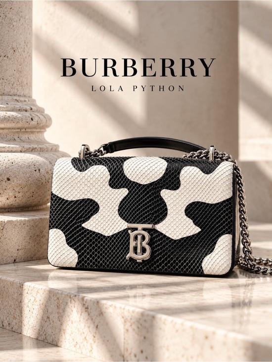 Burberry Handbags - Authentic Burberry TB Logo Cow Print Leather Shoulder Bag